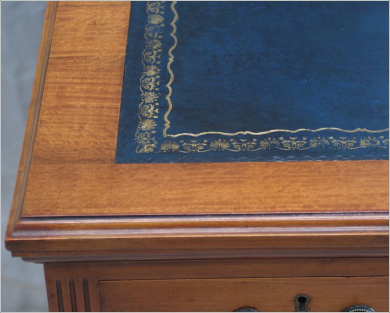 2026 Antique Small Satinwood Pedestal Desk (10)